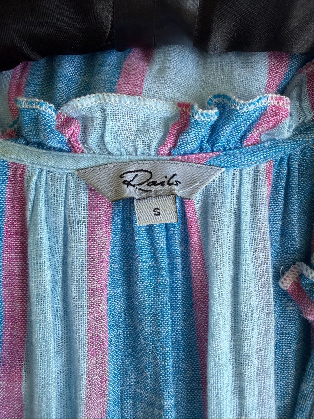 Rails Blue, Pink & White Striped Ruffle Dress